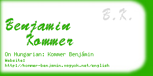 benjamin kommer business card